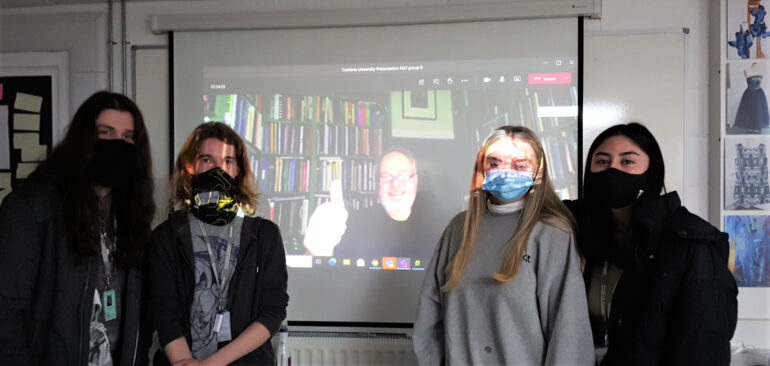 Art and Design students on zoom call