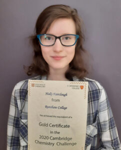 Holly Fairclough: Cambridge Chemistry Challenge Gold Award